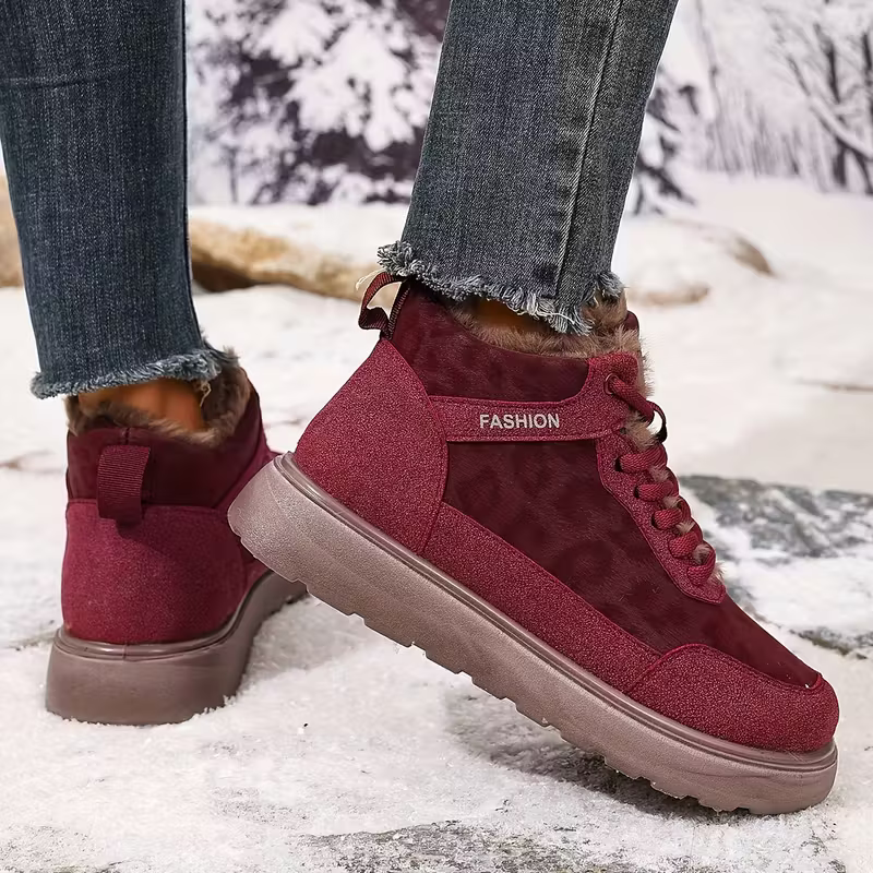 Gefütterte Damen-Stiefeletten mit Leopardenmuster – Ansicht 16