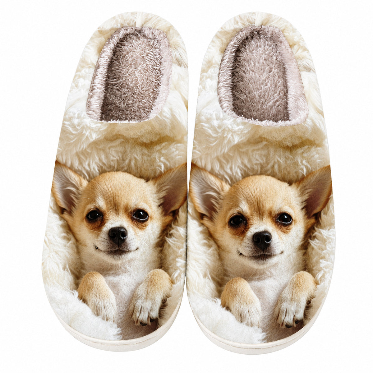 Gemütliche Damen-Hausschuhe mit Husky-Welpenmotiv – Ansicht 6