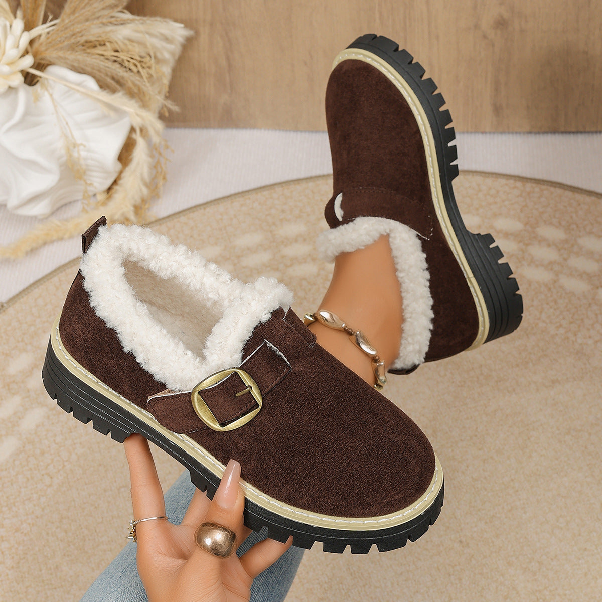 Gefütterte Damen-Winterschuhe mit dicker Sohle – Ansicht 16