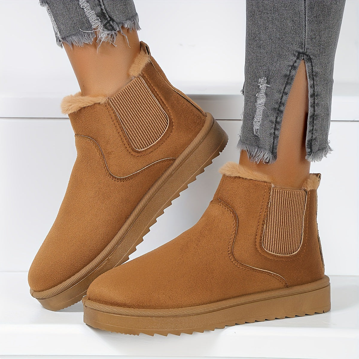 Gefütterte Damen-Winterstiefeletten zum Hineinschlüpfen – Ansicht 3