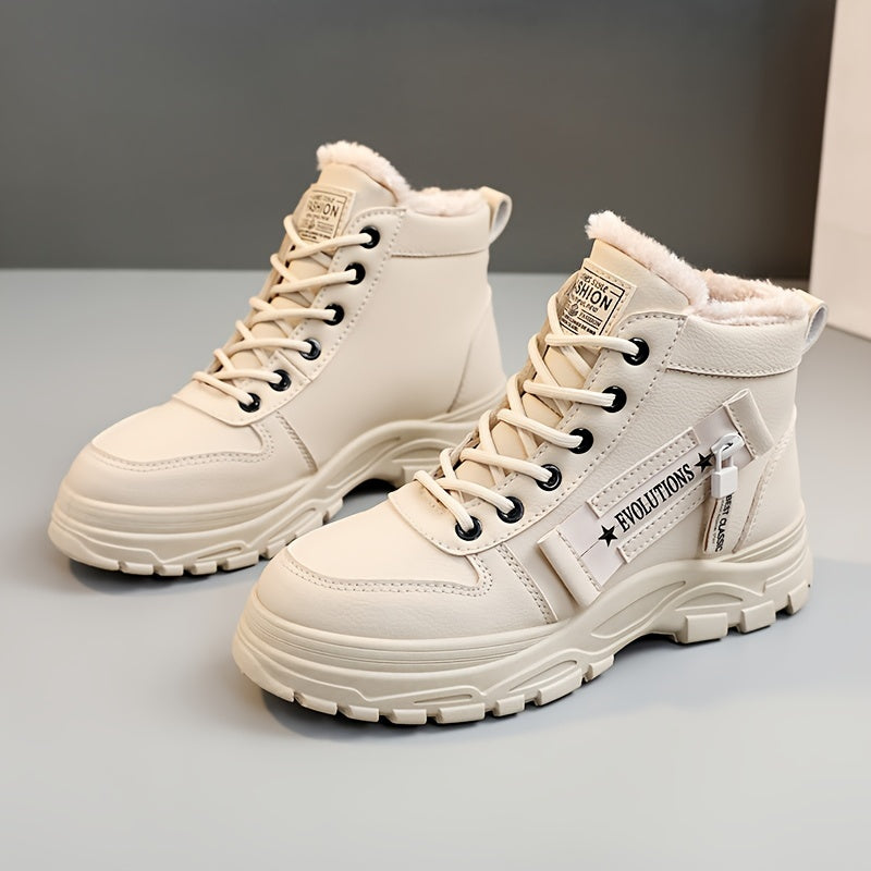 Warme Damen-Sneakerstiefeletten mit Plüschfutter – Ansicht 4