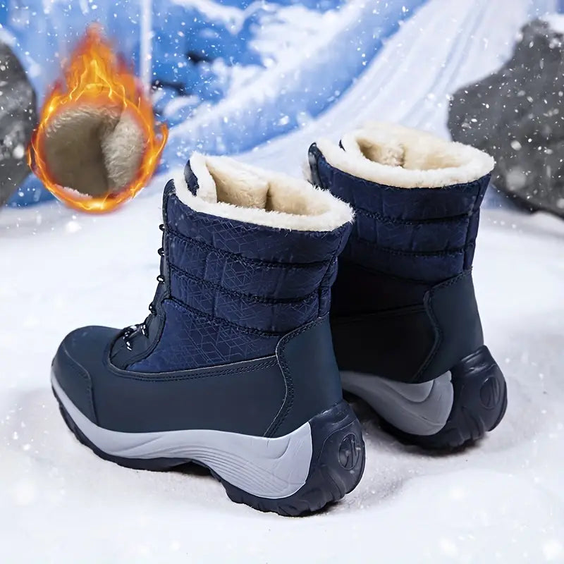 Warme wasserdichte halbhohe Damen-Schneestiefel – Ansicht 16