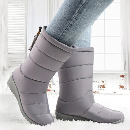 Warme wasserdichte Damen-Schneestiefel mit Keilsohle – Ansicht 8