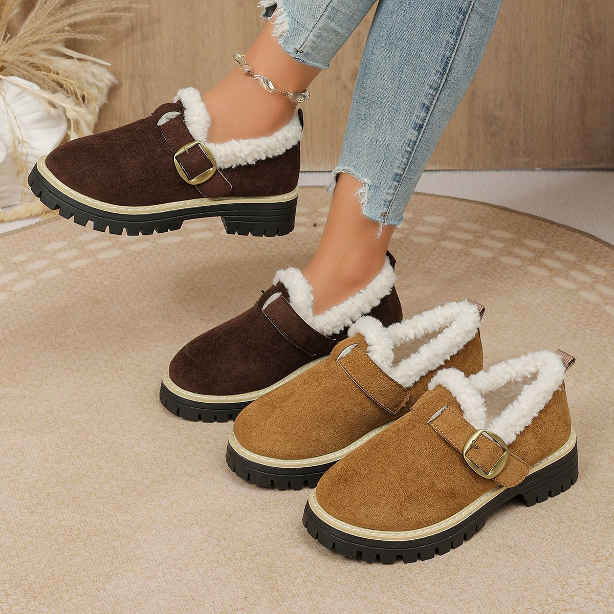 Gefütterte Damen-Winterschuhe mit dicker Sohle – Ansicht 4