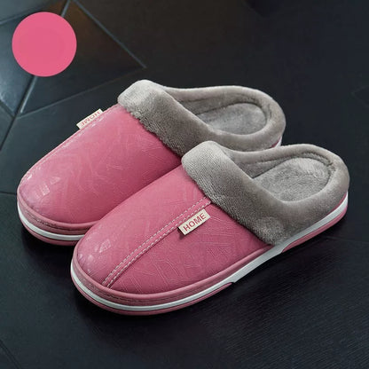 Warme wasserdichte Unisex-Lederpantoffeln – Ansicht 5