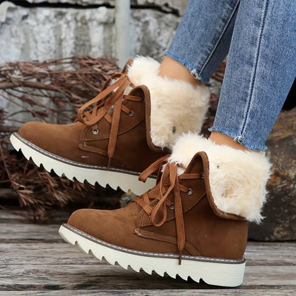 Wasserdichte warme Damen-Schneestiefel mit Umschlag – Ansicht 1