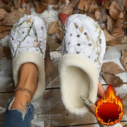 Warme Unisex-Winterslipper mit Tarnmuster und Plüschfutter – Ansicht 3