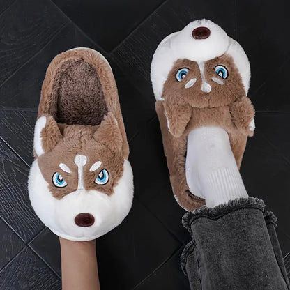 Warme Unisex-Plüschpantoffeln in Huskyform – Ansicht 3