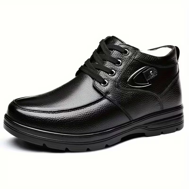 Herren-Winterschuhe aus Echtleder mit warmem Futter – Ansicht 3