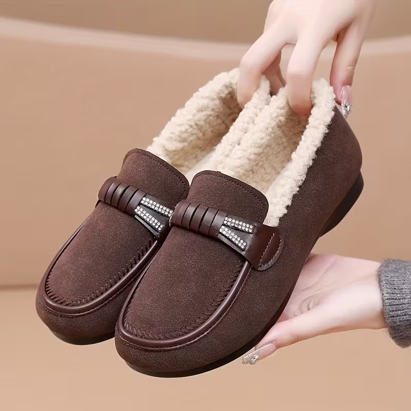 Damen-Winterschuhe mit Schleife und Strassdetails – Ansicht 4