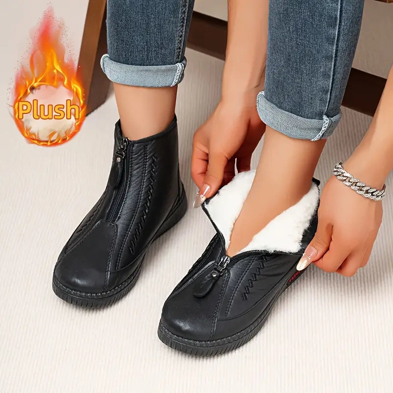 Warme wasserdichte Damen-Stiefel mit Reißverschluss – Ansicht 1
