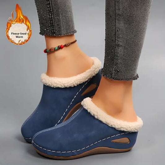 Warme Damen-Slipper mit Plateausohle – Ansicht 1