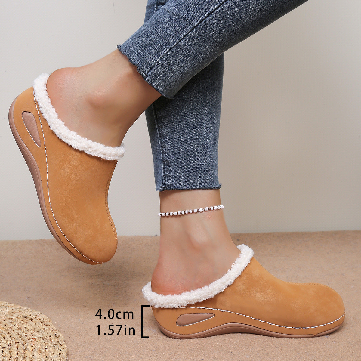 Warme Damen-Slipper mit Plateausohle – Ansicht 5