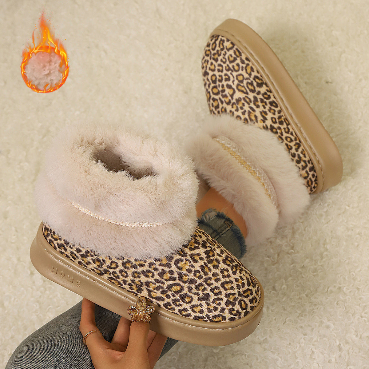 Gemütliche Damen-Hausschuhstiefel mit Fleecefutter – Ansicht 5