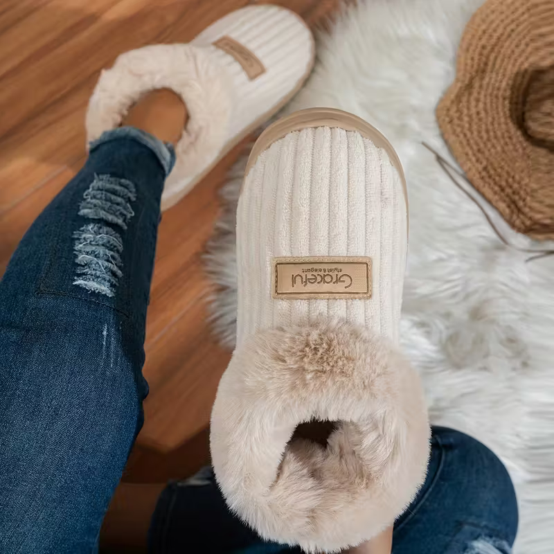 Weiche warme Damen-Pantoffeln mit dicker Sohle – Ansicht 4