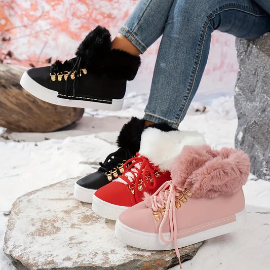 Warme Damen-Stiefeletten mit Keilsohle – Ansicht 1