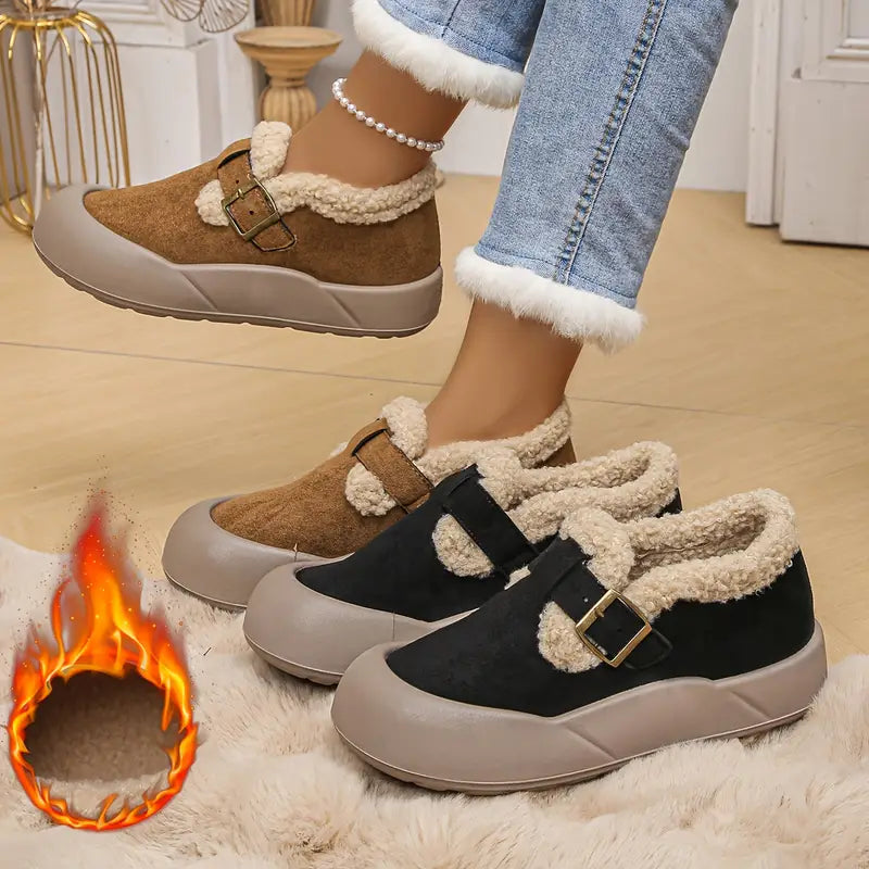Gefütterte Damen-Winterslipper für drinnen und draußen – Ansicht 2