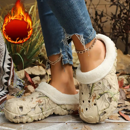 Warme Unisex-Winterslipper mit Tarnmuster und Plüschfutter – Ansicht 4