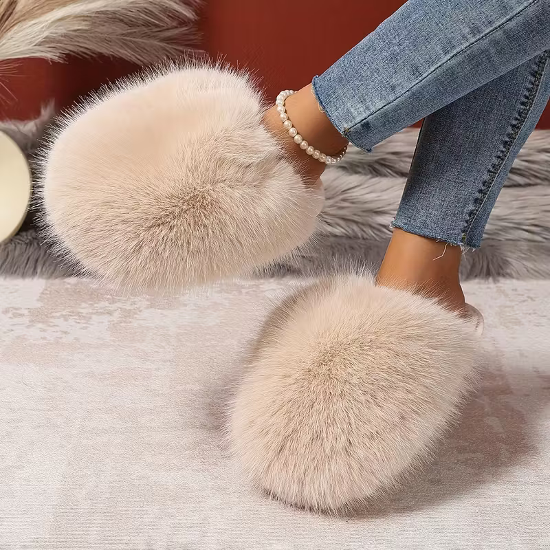Elegante flauschige Damen-Pantoffeln – Ansicht 8