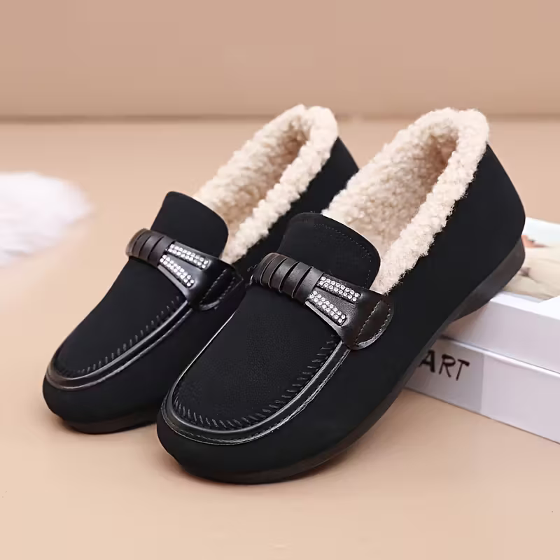 Damen-Winterschuhe mit Schleife und Strassdetails – Ansicht 1