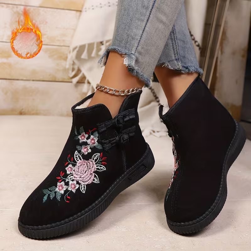 Warme winddichte Damen-Winterstiefel mit Ethnomuster – Ansicht 6