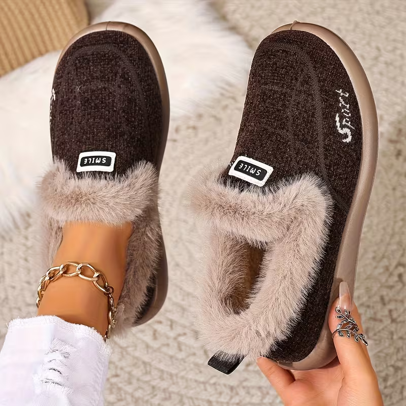 Warm gefütterte Damen-Slipper für drinnen und draußen – Ansicht 3