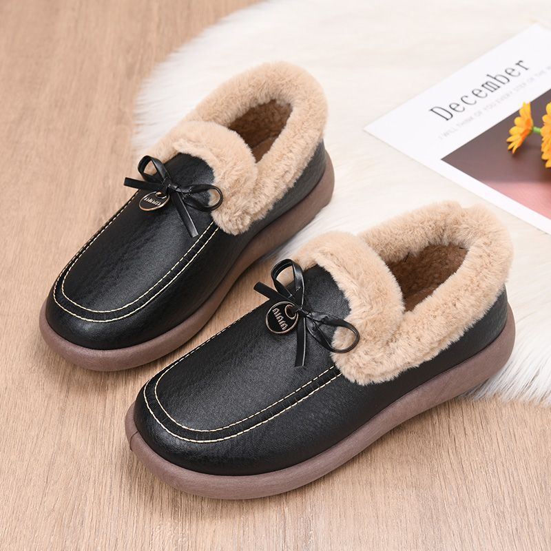 Warme wasserdichte Damen-Lederslipper – Ansicht 5
