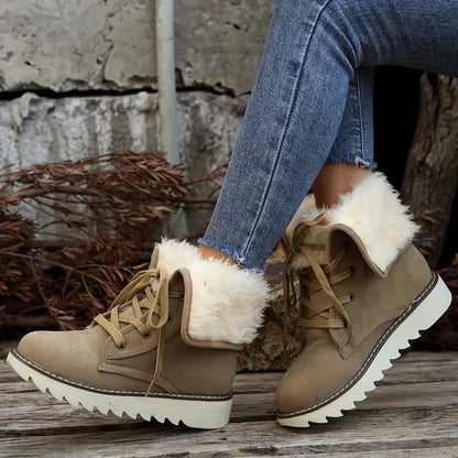 Wasserdichte warme Damen-Schneestiefel mit Umschlag – Ansicht 9