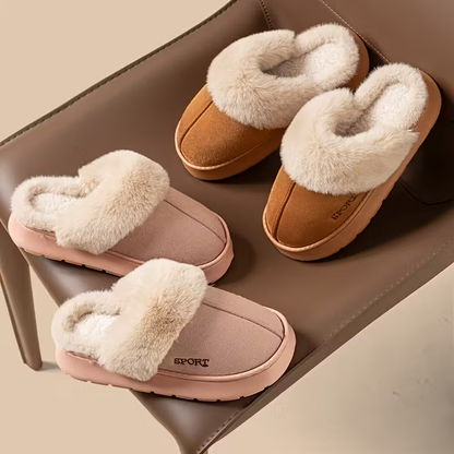 Warme Damen-Winterpantoffeln mit Plüschfutter – Ansicht 9