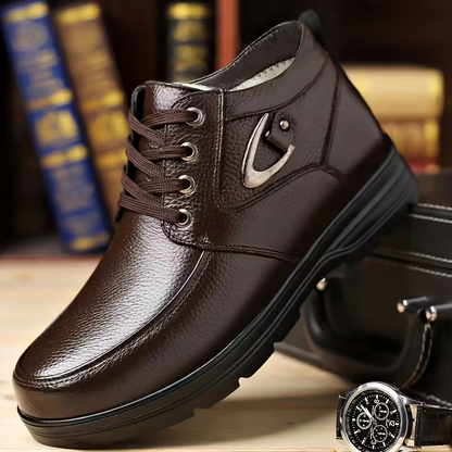Herren-Winterschuhe aus Echtleder mit warmem Futter – Ansicht 2