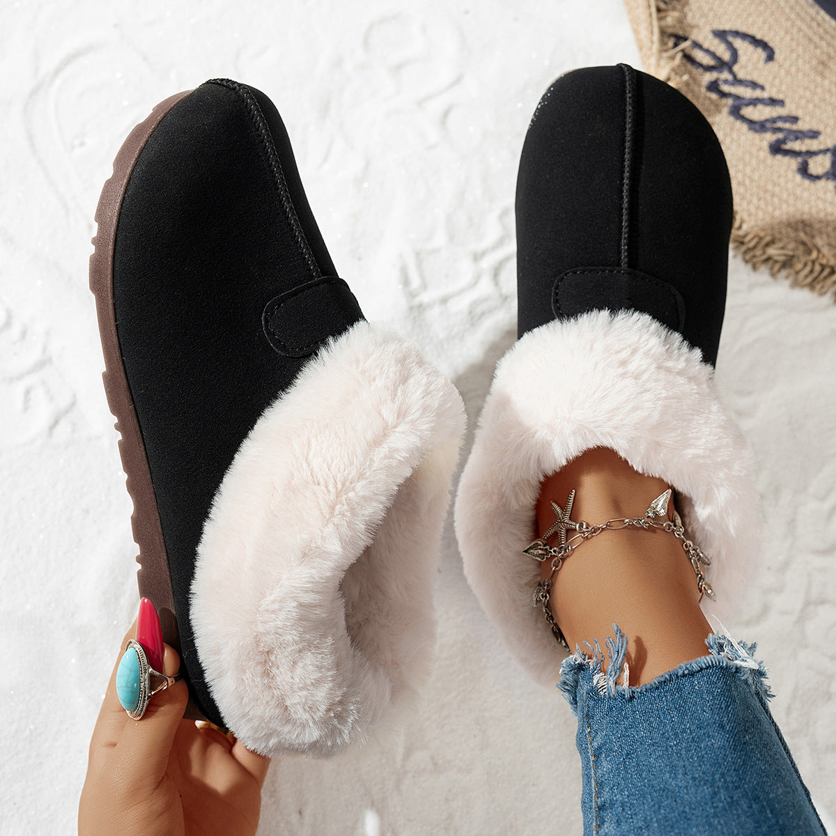 Gefütterte Damen-Schneestiefel zum Hineinschlüpfen – Ansicht 4