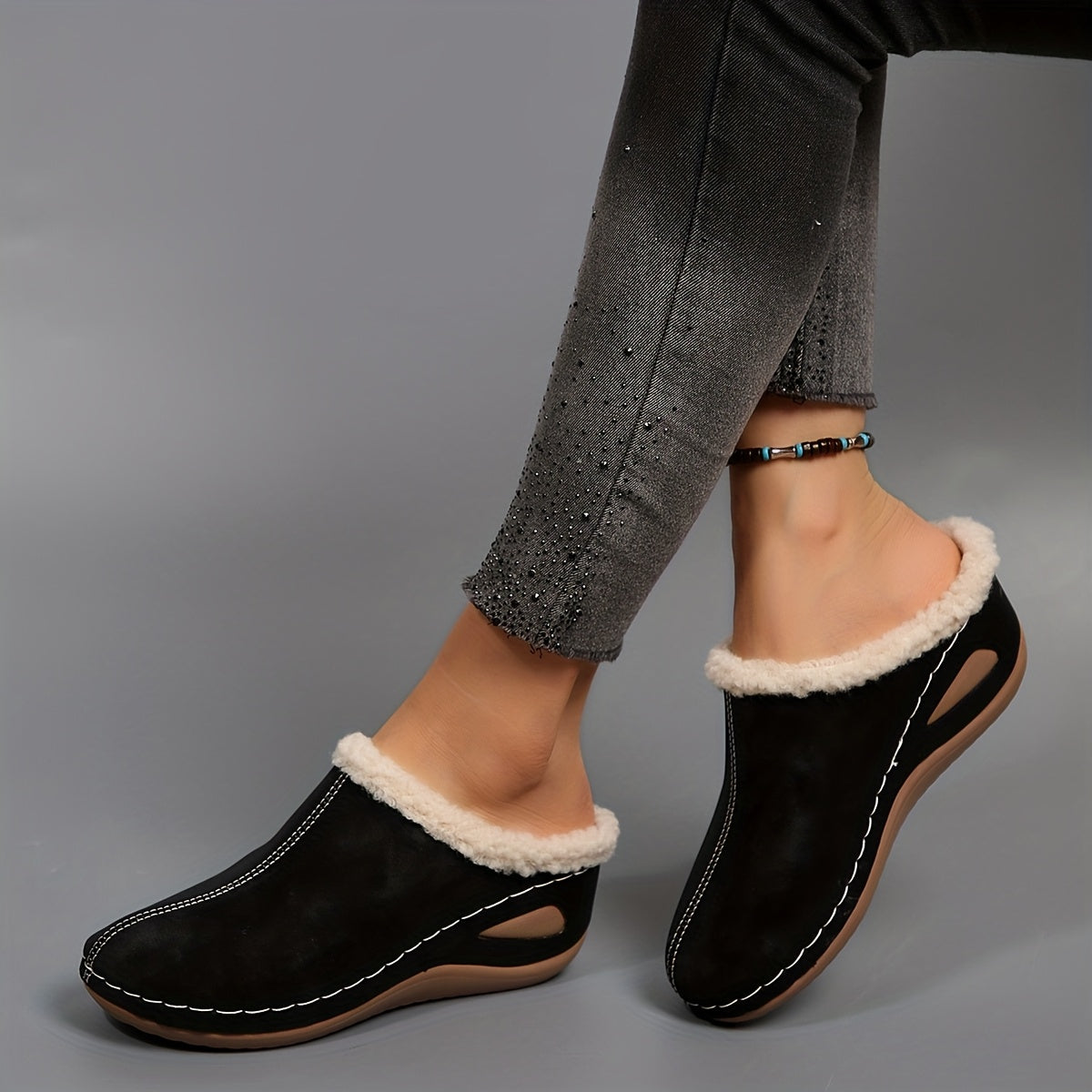 Warme Damen-Slipper mit Plateausohle – Ansicht 12