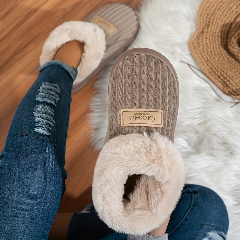 Weiche warme Damen-Pantoffeln mit dicker Sohle – Ansicht 5