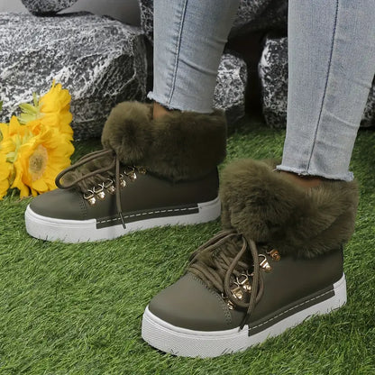 Warme Damen-Stiefeletten mit Keilsohle – Ansicht 14
