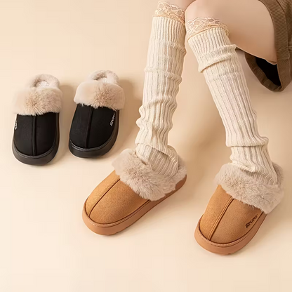 Warme Damen-Winterpantoffeln mit Plüschfutter – Ansicht 10