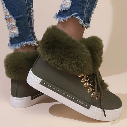 Warme Damen-Stiefeletten mit Keilsohle – Ansicht 10