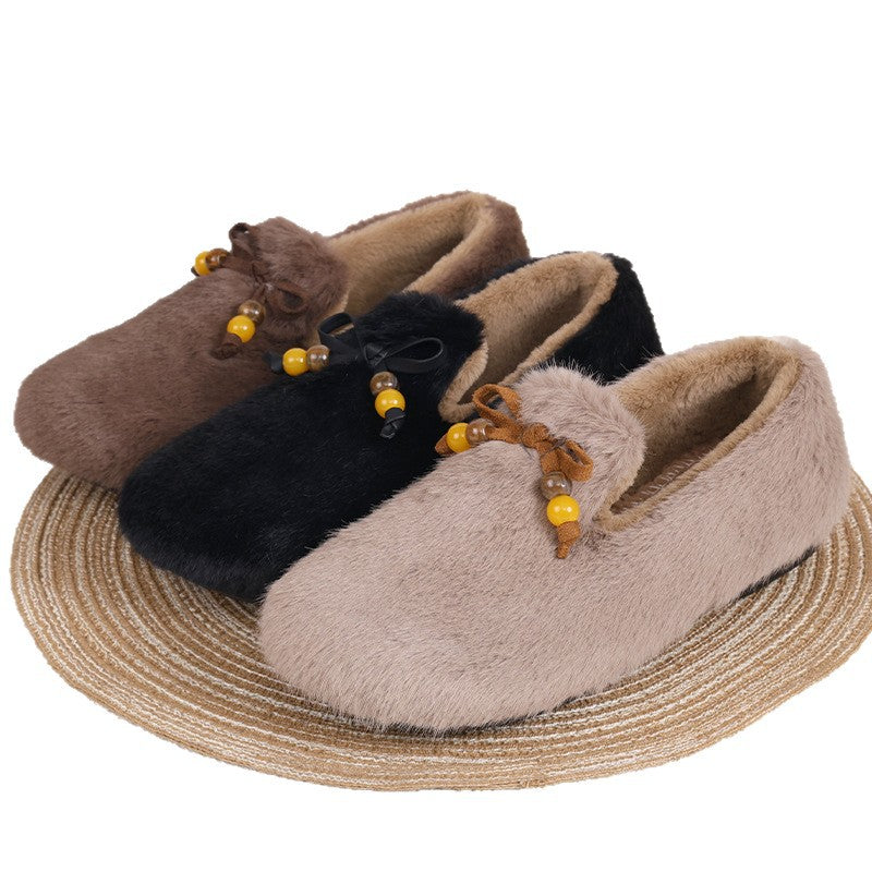 Warme flauschige Damen-Slipper für drinnen und draußen – Ansicht 4