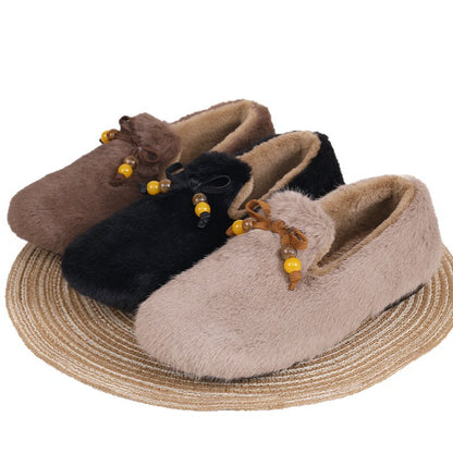 Warme flauschige Damen-Slipper für drinnen und draußen – Ansicht 4
