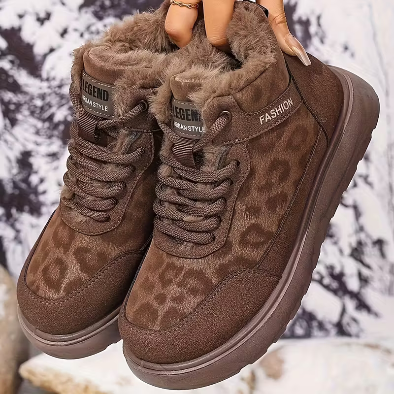Gefütterte Damen-Stiefeletten mit Leopardenmuster – Ansicht 5