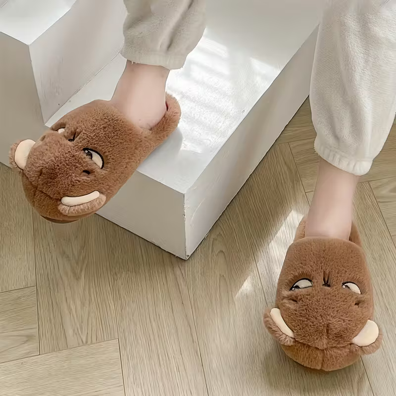 Weiche Damen-Hausschuhe mit Cartoonmotiv – Ansicht 5