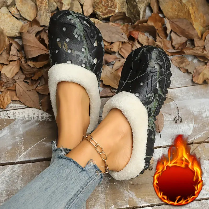 Warme Unisex-Winterslipper mit Tarnmuster und Plüschfutter – Ansicht 10