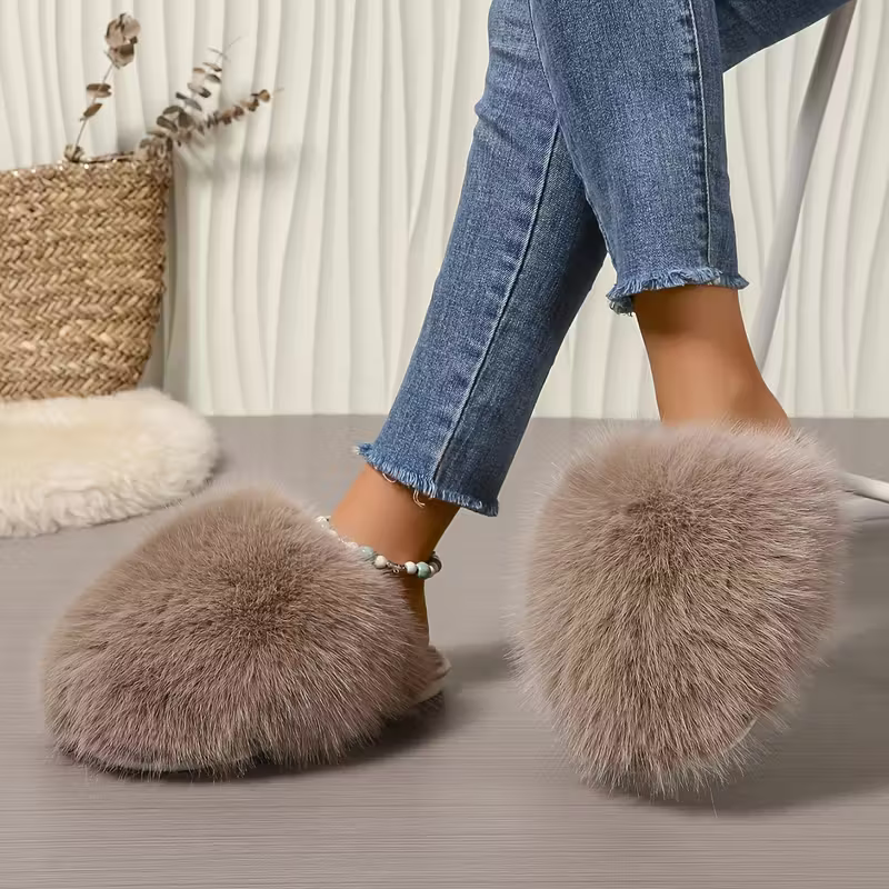 Elegante flauschige Damen-Pantoffeln – Ansicht 13