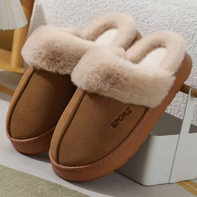 Warme Damen-Winterpantoffeln mit Plüschfutter – Ansicht 5