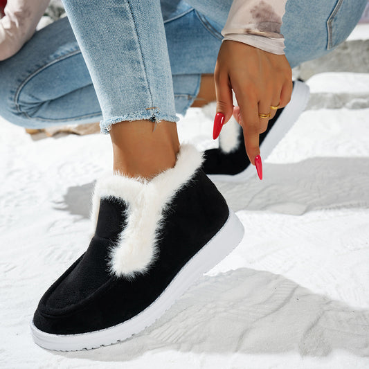 Warme Damen-Winterstiefel mit flauschigem Futter – Ansicht 1