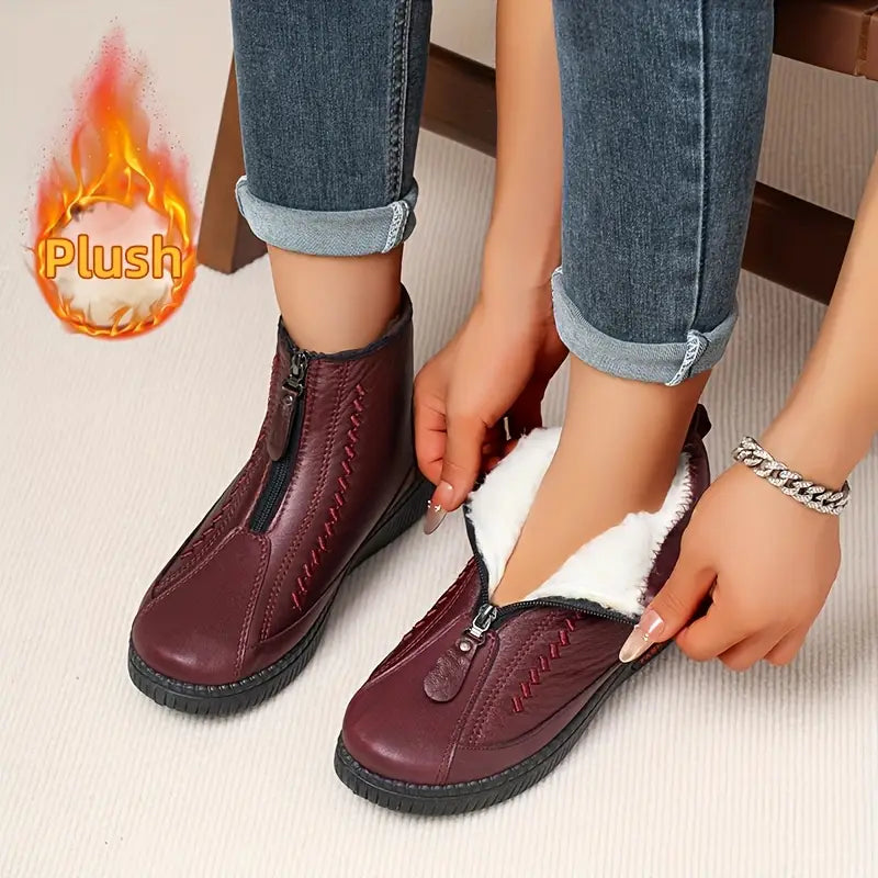 Warme wasserdichte Damen-Stiefel mit Reißverschluss – Ansicht 2