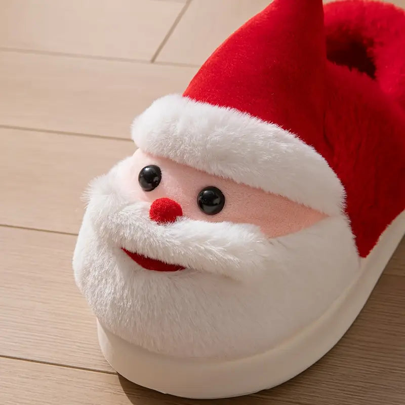 Festliche Damen-Hausschuhe mit Weihnachtsmann-Motiv – Ansicht 4