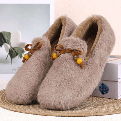 Warme flauschige Damen-Slipper für drinnen und draußen – Ansicht 2