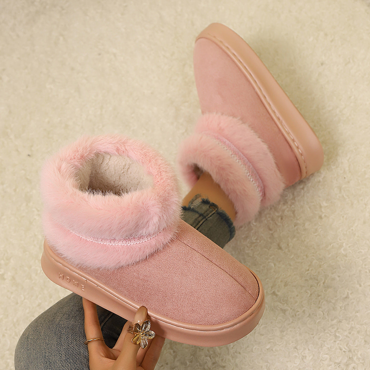 Gemütliche Damen-Hausschuhstiefel mit Fleecefutter – Ansicht 6