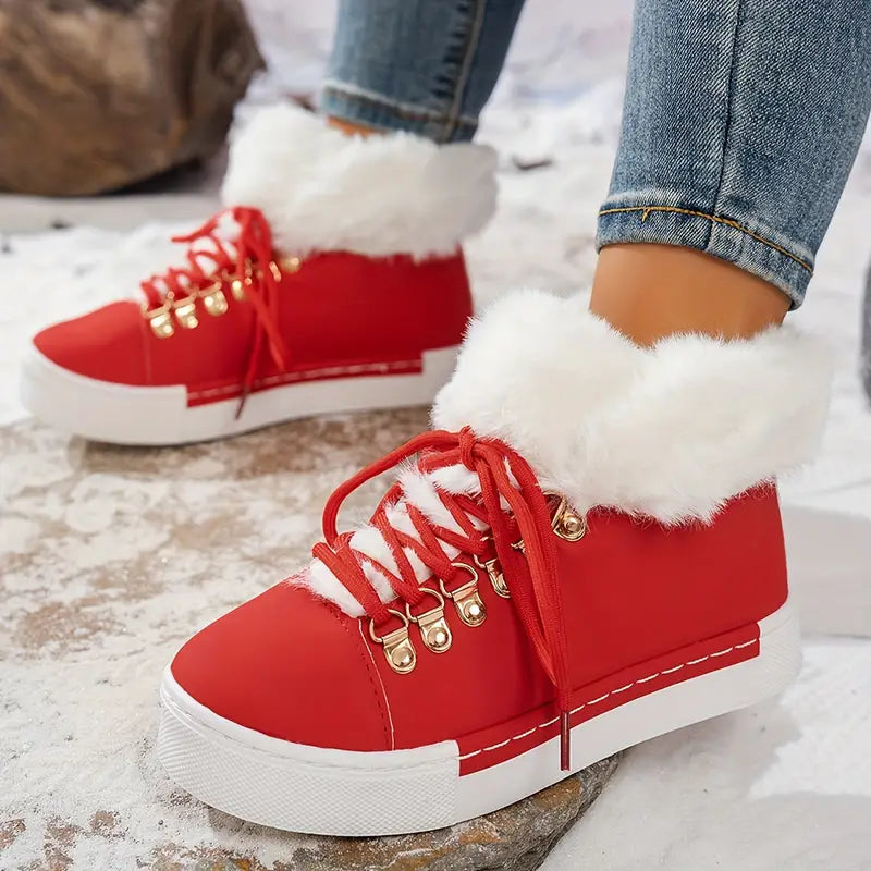 Warme Damen-Stiefeletten mit Keilsohle – Ansicht 5