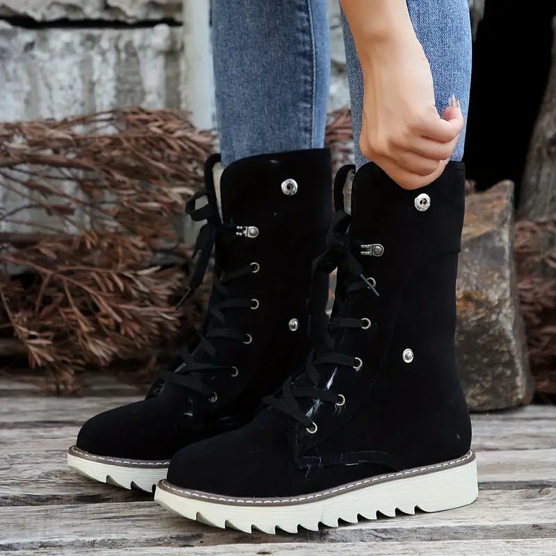 Wasserdichte warme Damen-Schneestiefel mit Umschlag – Ansicht 4